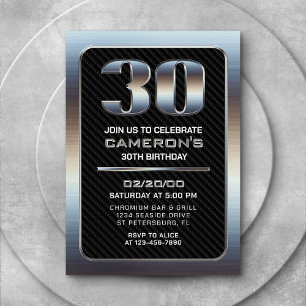 Invitation du 30e anniversaire masculin