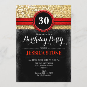 Invitation du 30e anniversaire - Red Black Gold