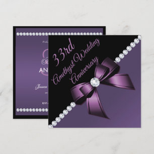 Invitation du 33e anniversaire du Mariage Amethyst