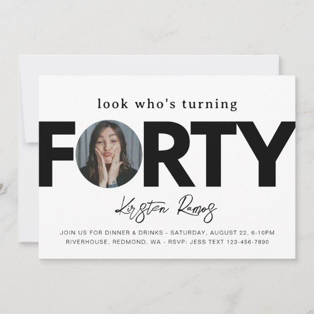 Invitation du 40e anniversaire | 40ème minimaliste (Devant)