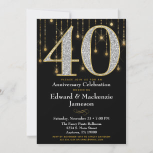 Invitation du 40e anniversaire Diamants noirs d'or