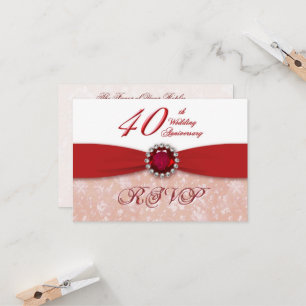 Invitation du 40e anniversaire du Mariage Damask
