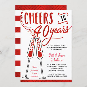 Invitation du 40e anniversaire du Mariage, Parties