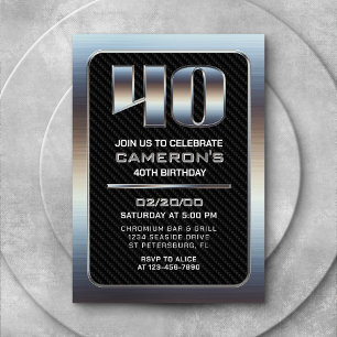 Invitation du 40e anniversaire masculin