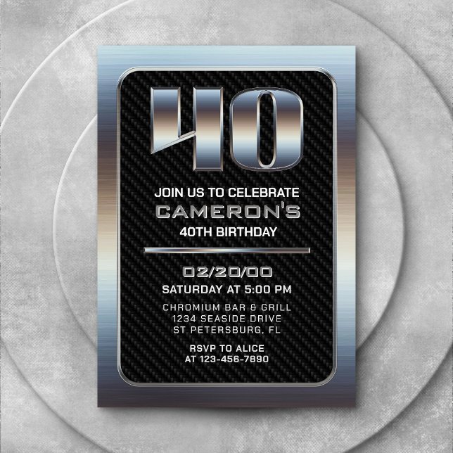 Invitation du 40e anniversaire masculin (Créateur téléchargé)