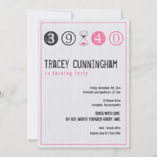 Invitation du 40e anniversaire - Personnaliser