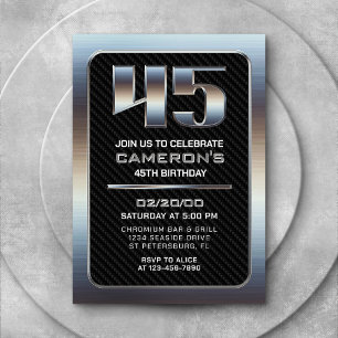 Invitation du 45e anniversaire masculin