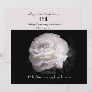 Invitation du 45e anniversaire rose pâle