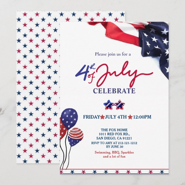Invitation du 4 juillet (Devant / Derrière)