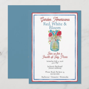 Invitation du 4 juillet Red, White & Bloom