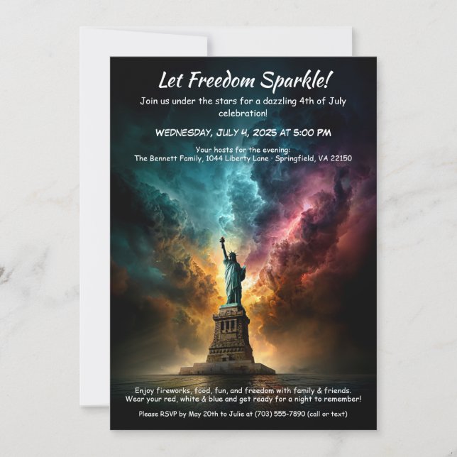 Invitation du 4 juillet - Statue de la Liberté  (Devant)