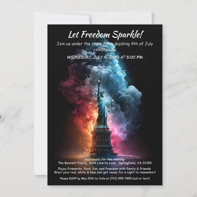Invitation du 4 juillet - Statue de la Liberté  (Devant)