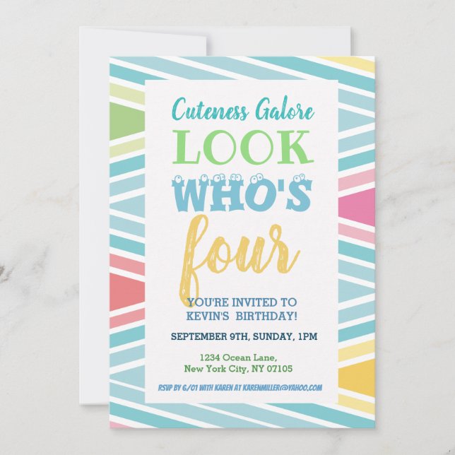 Invitation du 4e anniversaire (Devant)