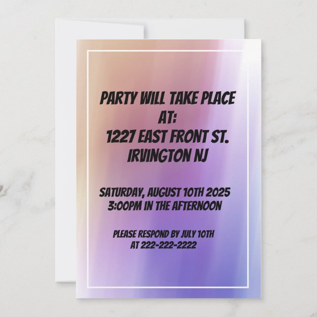 Invitation du 50e anniversaire (Dos)