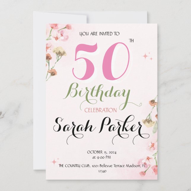 Invitation du 50e anniversaire (Devant)