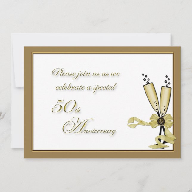 Invitation du 50e anniversaire de Champagne (Devant)