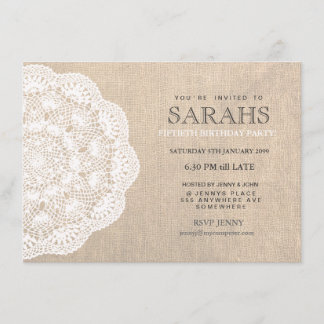 Invitation du 50e anniversaire de Lace Doily et Bu