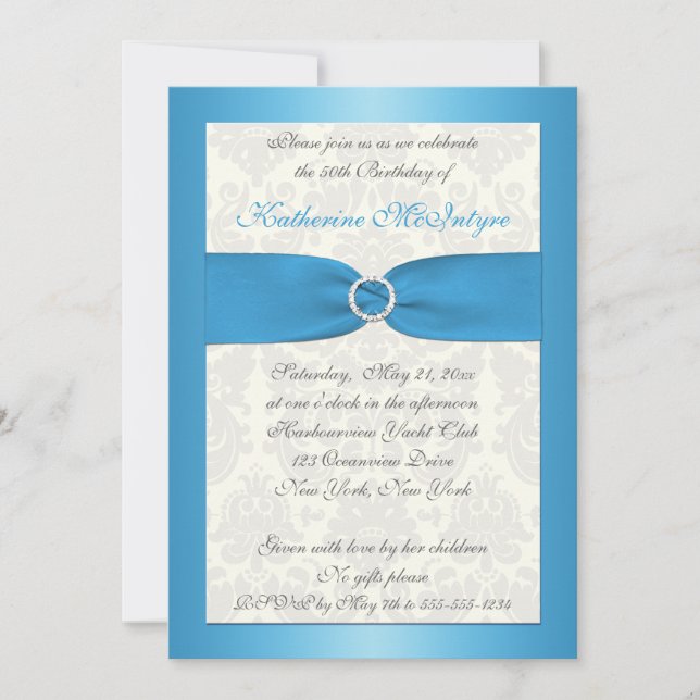 Invitation du 50e anniversaire des Damas bleues et (Devant)