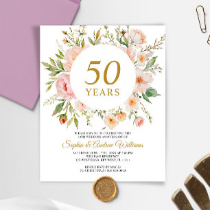 Invitation du 50e anniversaire des fleurs douces d