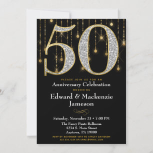 Invitation du 50e anniversaire Diamants noirs d'or