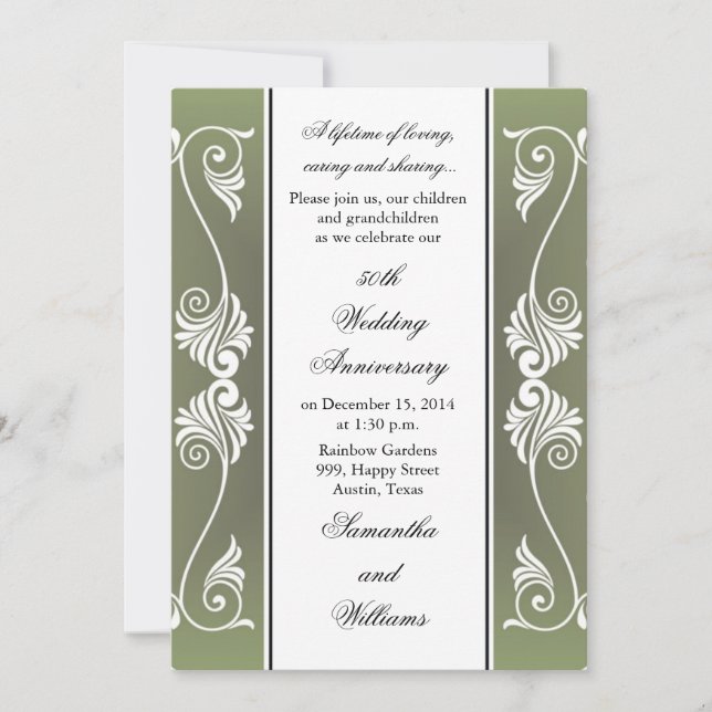 Invitation du 50e anniversaire du Mariage (Devant)