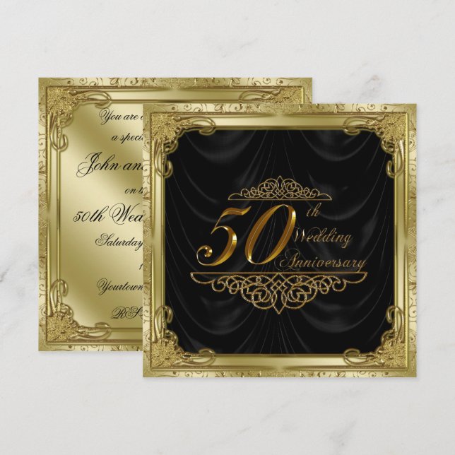 Invitation du 50e anniversaire du Mariage (Devant / Derrière)