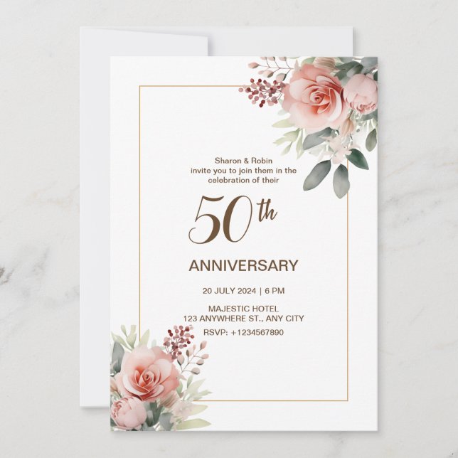 Invitation du 50e anniversaire du Mariage (Devant)