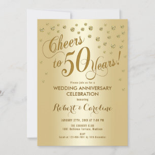 Invitation du 50e anniversaire du Mariage en or