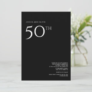 Invitation du 50e anniversaire du Mariage Noir min