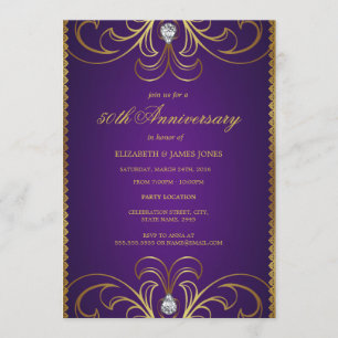 Invitation du 50e anniversaire du Mariage Purple &