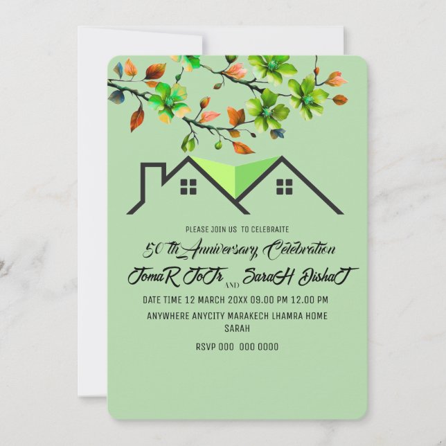 Invitation du 50e anniversaire, Mariage de la verd (Devant)