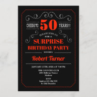 Invitation du 50e anniversaire surprise - Rouge no