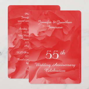Invitation du 55e anniversaire du Mariage, Rose