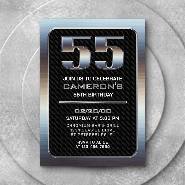 Invitation du 55e anniversaire masculin (Créateur téléchargé)