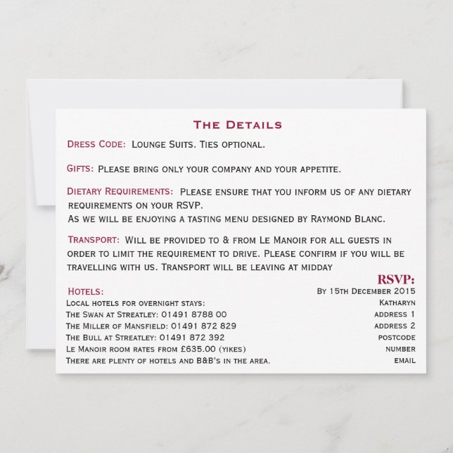 Invitation du 60e anniversaire (Dos)