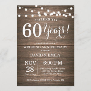 Faire Part 60 Ans De De Mariages Zazzle