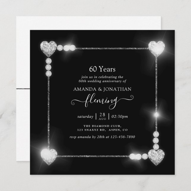 Invitation du 60e anniversaire du Mariage du diama (Devant / Derrière)