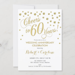 Invitation du 60e anniversaire du Mariage - Or & B
