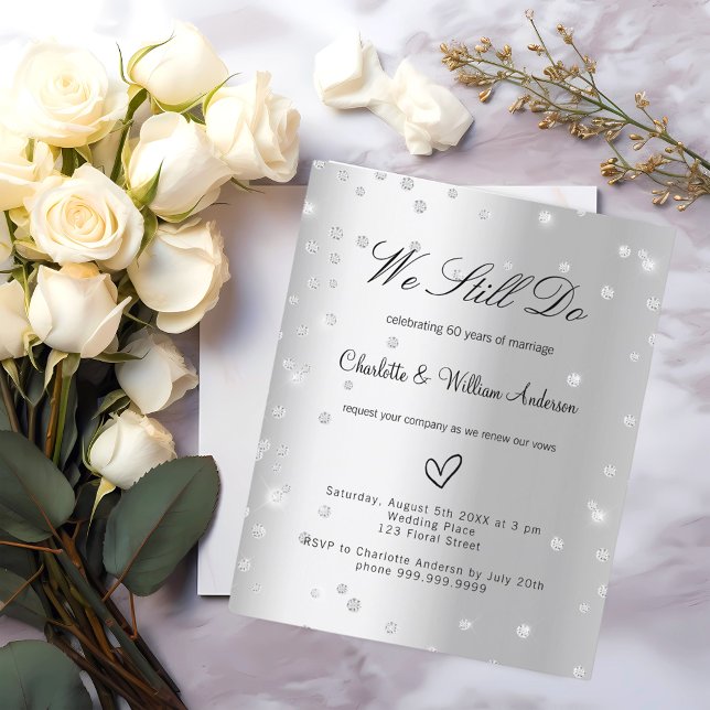 Invitation du 60e anniversaire du mariage Silver (Créateur téléchargé)