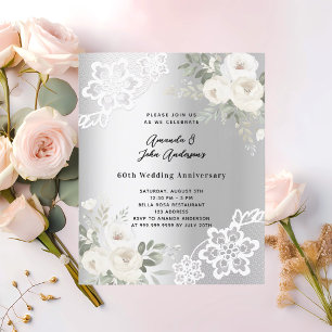 Invitation du 60e anniversaire du mariage Silver