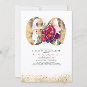 Invitation du 60e anniversaire - Rouge et or de Bo