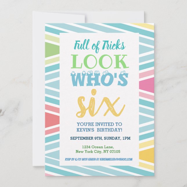 Invitation du 6e anniversaire (Devant)