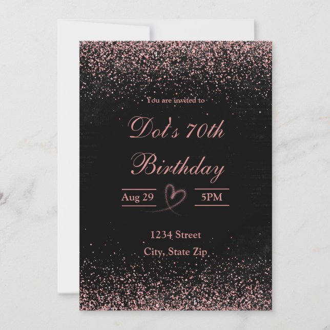 Invitation du 70e anniversaire - Parties scintilla (Devant)