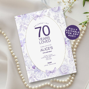 Invitation du 70e anniversaire, Vintage floral vio