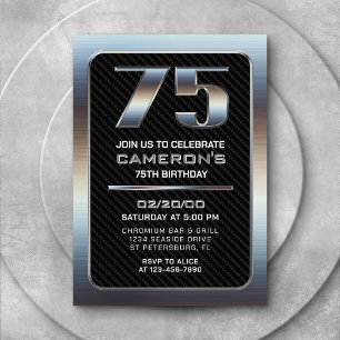 Invitation du 75e anniversaire masculin