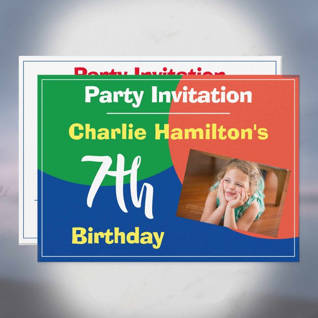 Invitation du 7e anniversaire avec photo (Créateur téléchargé)
