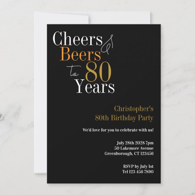 Invitation du 80e anniversaire à la fête des bière (Devant)