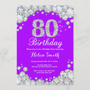 Invitation du 80e anniversaire Diamant violet et a