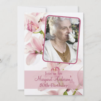 Invitation du 80e anniversaire | Photo | Orchidée