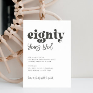 Invitation du 80e anniversaire   Simple 80e annive